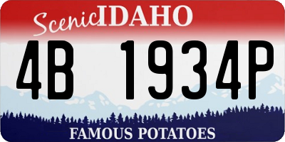 ID license plate 4B1934P