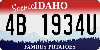 ID license plate 4B1934U