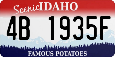 ID license plate 4B1935F