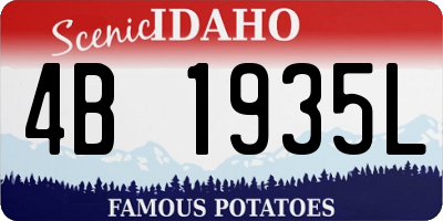 ID license plate 4B1935L