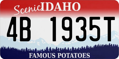 ID license plate 4B1935T
