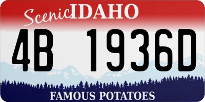 ID license plate 4B1936D