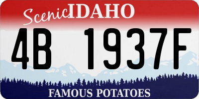 ID license plate 4B1937F