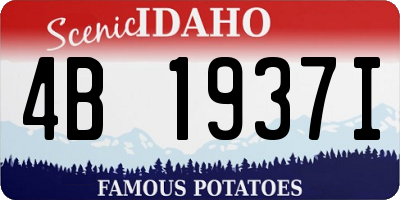 ID license plate 4B1937I