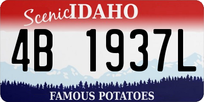 ID license plate 4B1937L