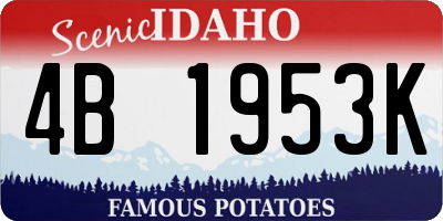 ID license plate 4B1953K