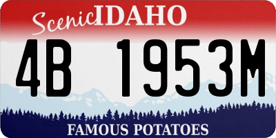 ID license plate 4B1953M