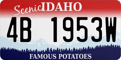 ID license plate 4B1953W