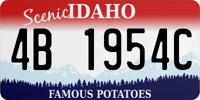 ID license plate 4B1954C