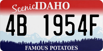 ID license plate 4B1954F