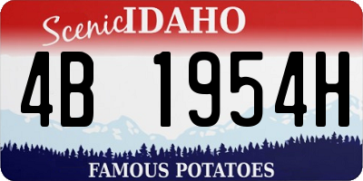 ID license plate 4B1954H