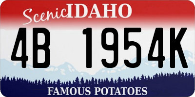 ID license plate 4B1954K