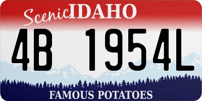 ID license plate 4B1954L