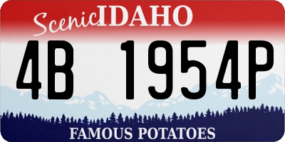 ID license plate 4B1954P