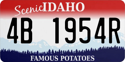 ID license plate 4B1954R