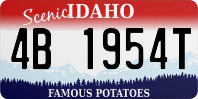 ID license plate 4B1954T