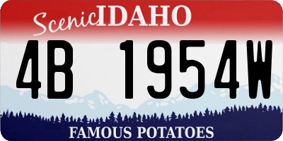 ID license plate 4B1954W
