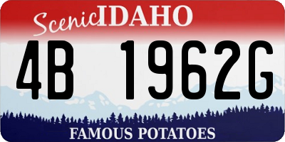 ID license plate 4B1962G