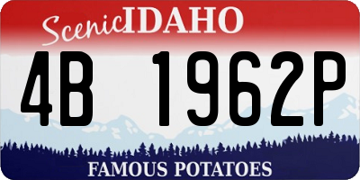 ID license plate 4B1962P