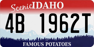 ID license plate 4B1962T
