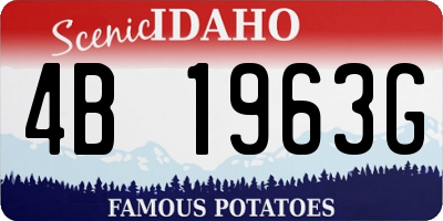 ID license plate 4B1963G