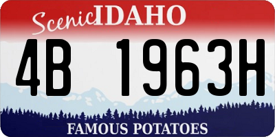 ID license plate 4B1963H