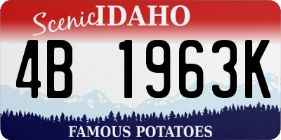 ID license plate 4B1963K