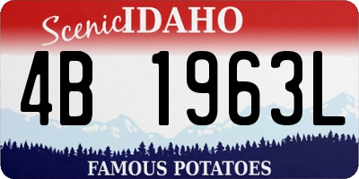 ID license plate 4B1963L