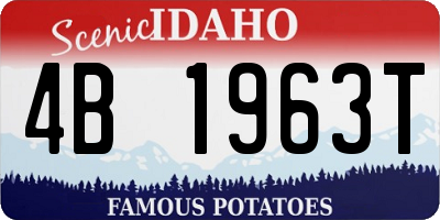 ID license plate 4B1963T