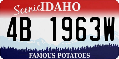 ID license plate 4B1963W