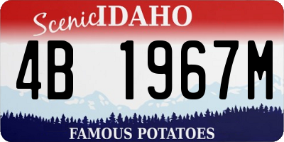ID license plate 4B1967M