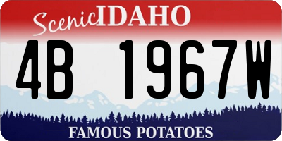 ID license plate 4B1967W