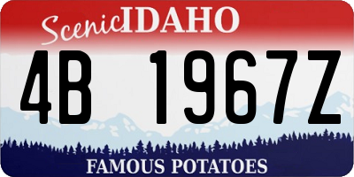 ID license plate 4B1967Z