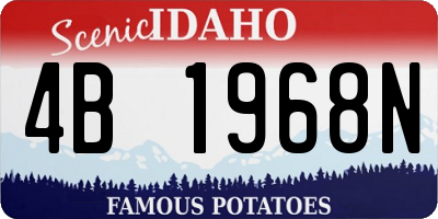 ID license plate 4B1968N