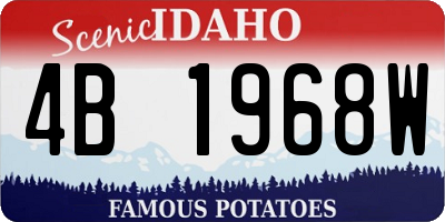 ID license plate 4B1968W