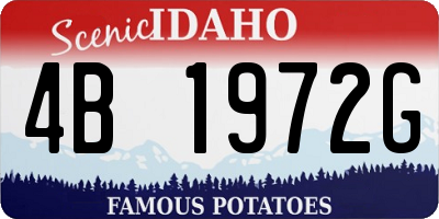 ID license plate 4B1972G