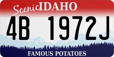 ID license plate 4B1972J