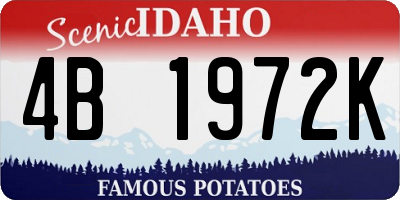 ID license plate 4B1972K
