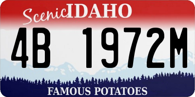 ID license plate 4B1972M