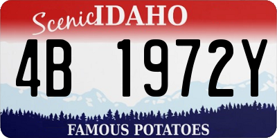 ID license plate 4B1972Y