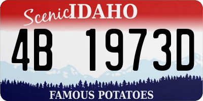 ID license plate 4B1973D