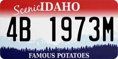 ID license plate 4B1973M
