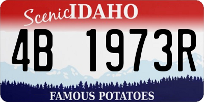 ID license plate 4B1973R