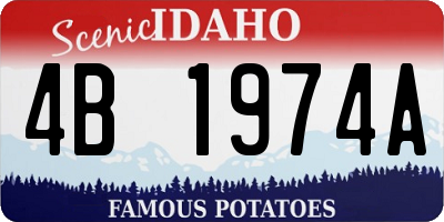 ID license plate 4B1974A