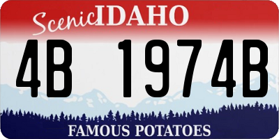 ID license plate 4B1974B