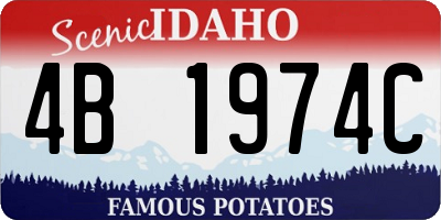 ID license plate 4B1974C