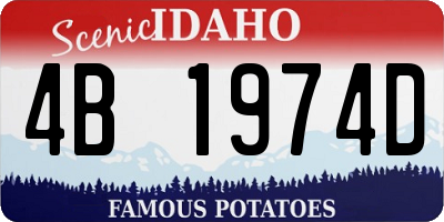 ID license plate 4B1974D