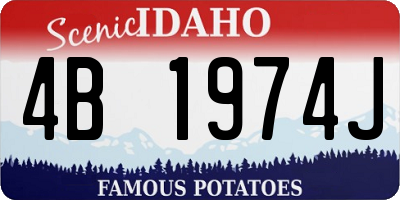ID license plate 4B1974J