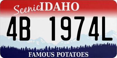 ID license plate 4B1974L
