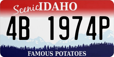 ID license plate 4B1974P